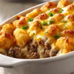 Mouthwatering tater tot casserole with ground beef