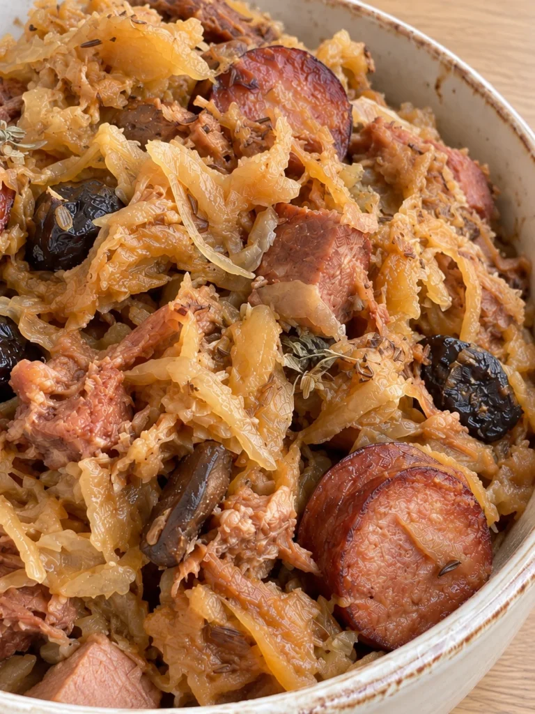 Bigos (Old Polish Hunter's Stew) Simmered Three Days the Way Masuria Does It close up