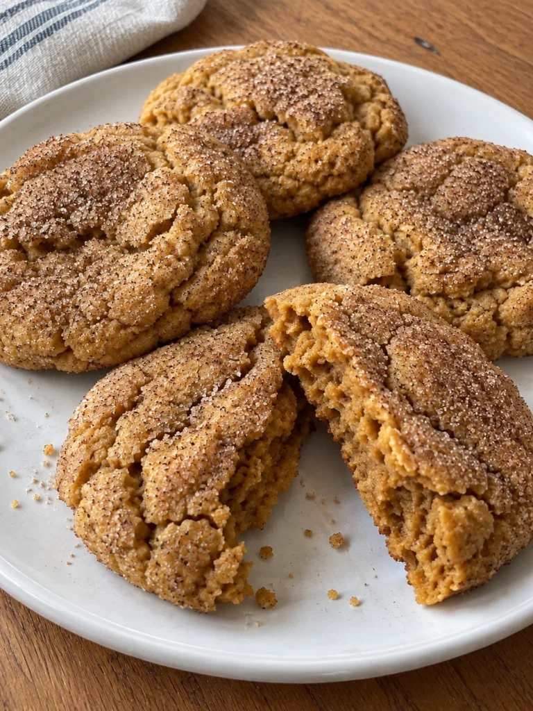 Chewy Pumpkin Snickerdoodles with Blotted Pumpkin and Cream of Tartar Tang from the side