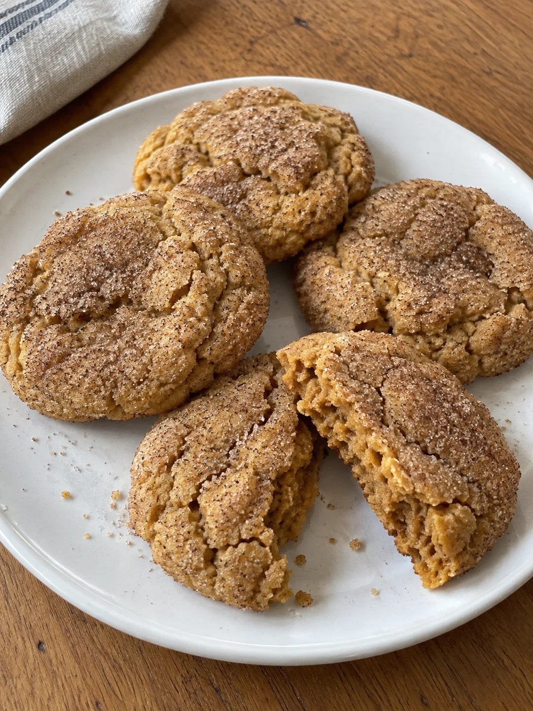 Chewy Pumpkin Snickerdoodles with Blotted Pumpkin and Cream of Tartar Tang