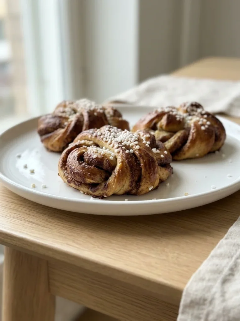 Swedish Cardamom Buns (Kardemummabullar) the Stockholm Bakery Way from the side
