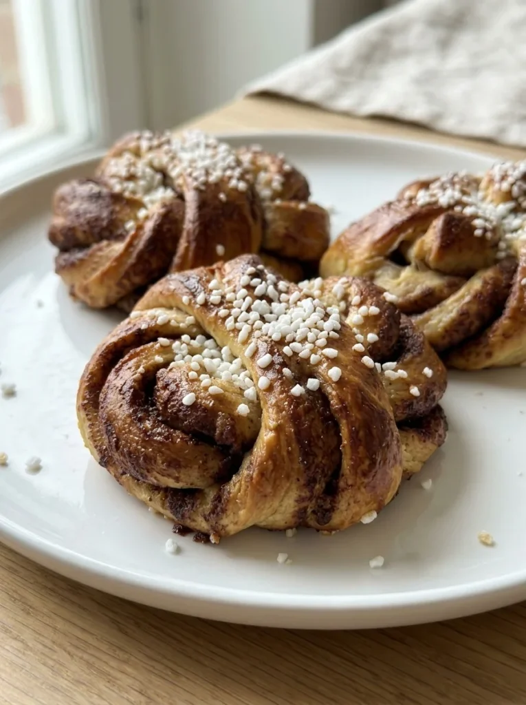 Swedish Cardamom Buns (Kardemummabullar) the Stockholm Bakery Way close up