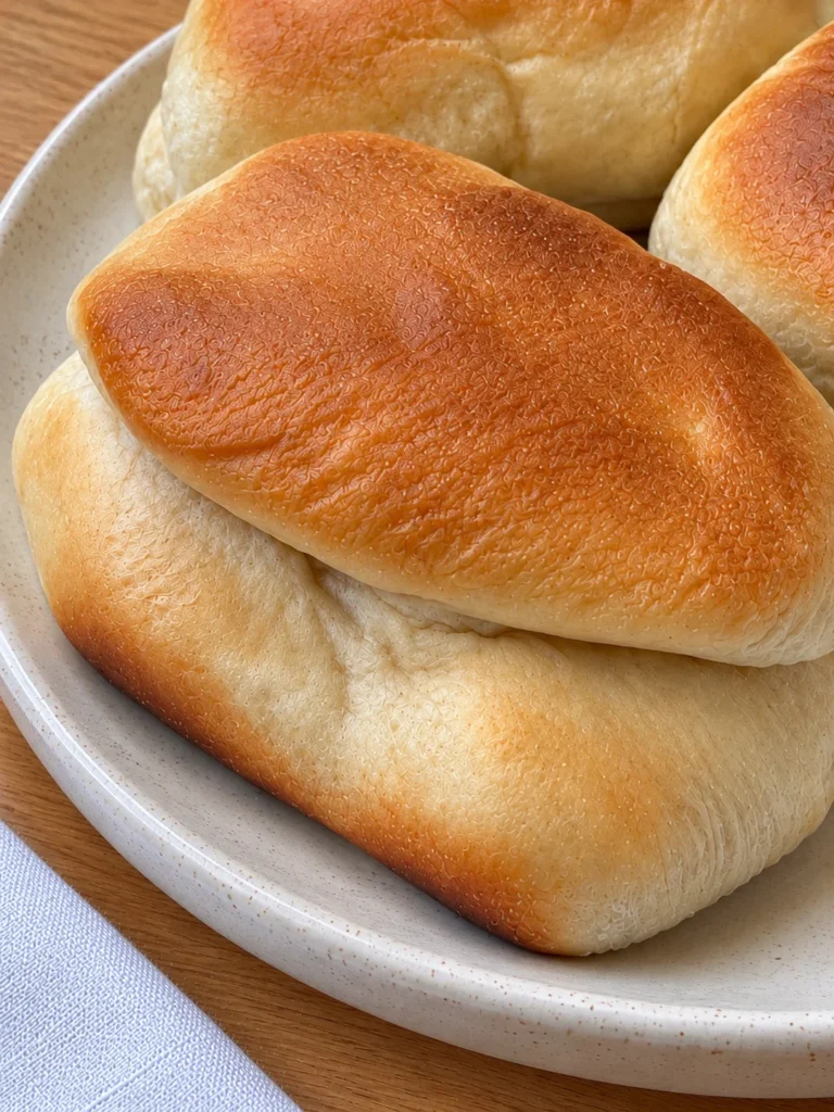 Parker House Rolls, the Boston Hotel Way (Folded, Buttered, Salt-Finished) close up