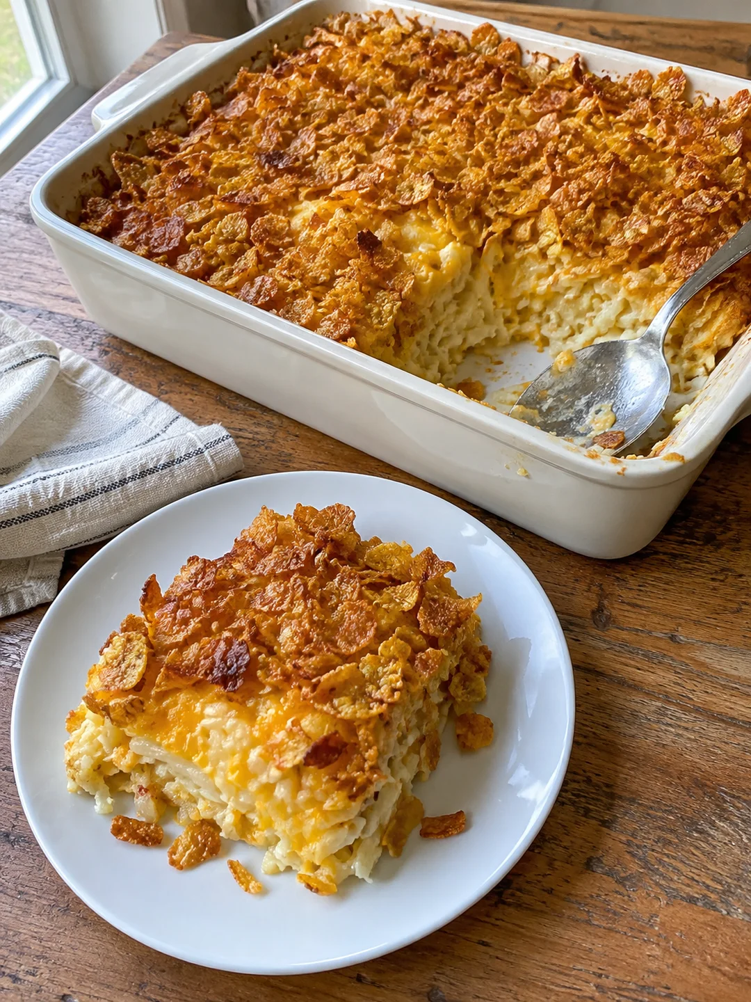 Funeral Potatoes, the Utah Church-Hall Classic with a Buttered Corn Flake Crust