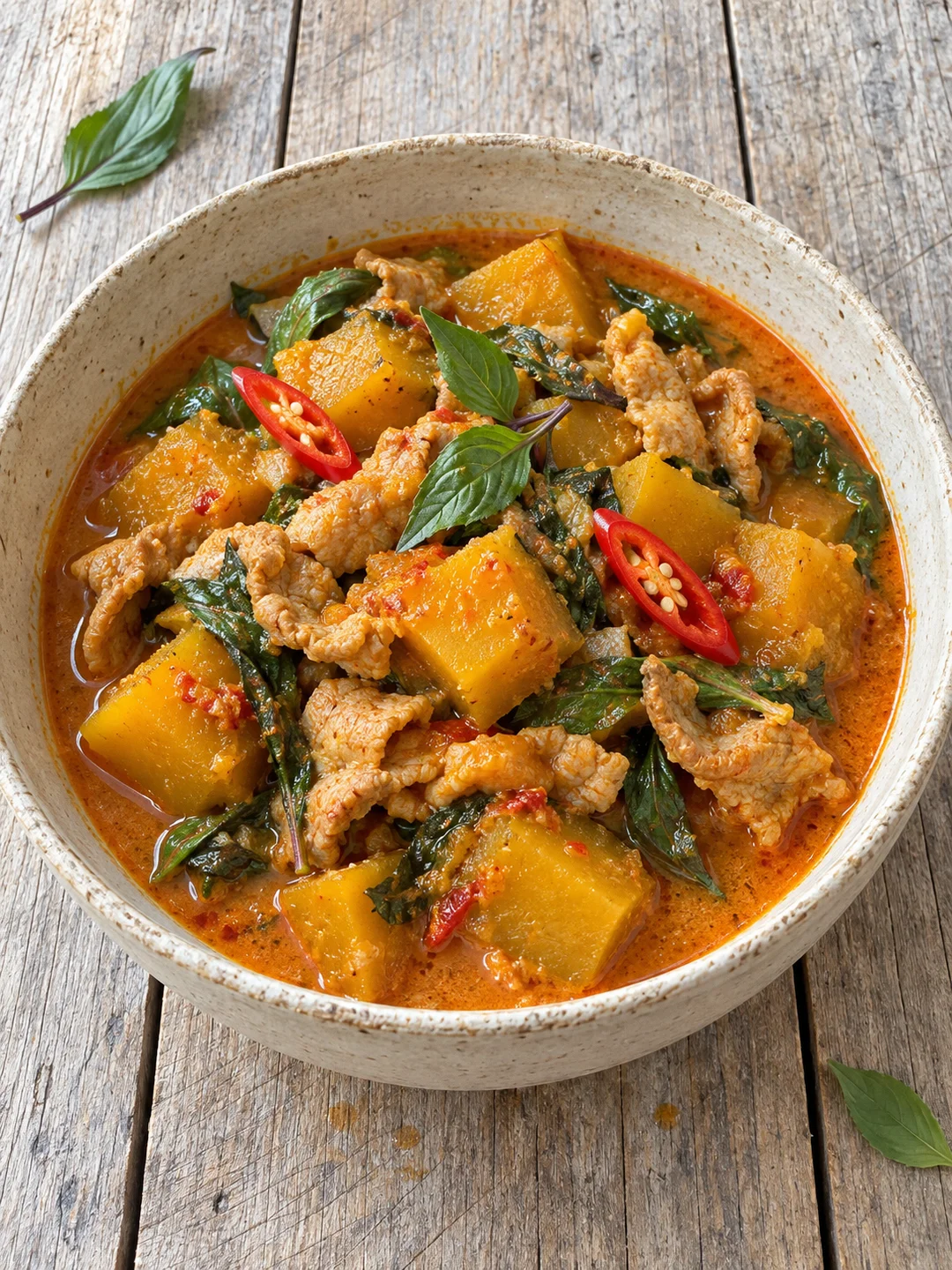 Thai Pumpkin Curry (Gaeng Phet Fak Thong) from Central Thailand