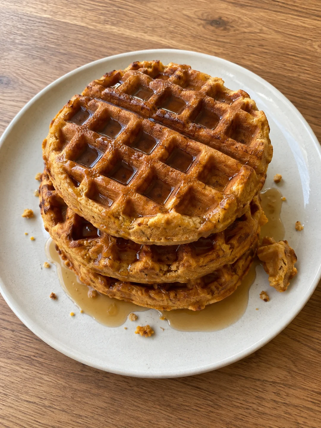 Buttermilk Pumpkin Waffles with Crisp Caramelized Edges