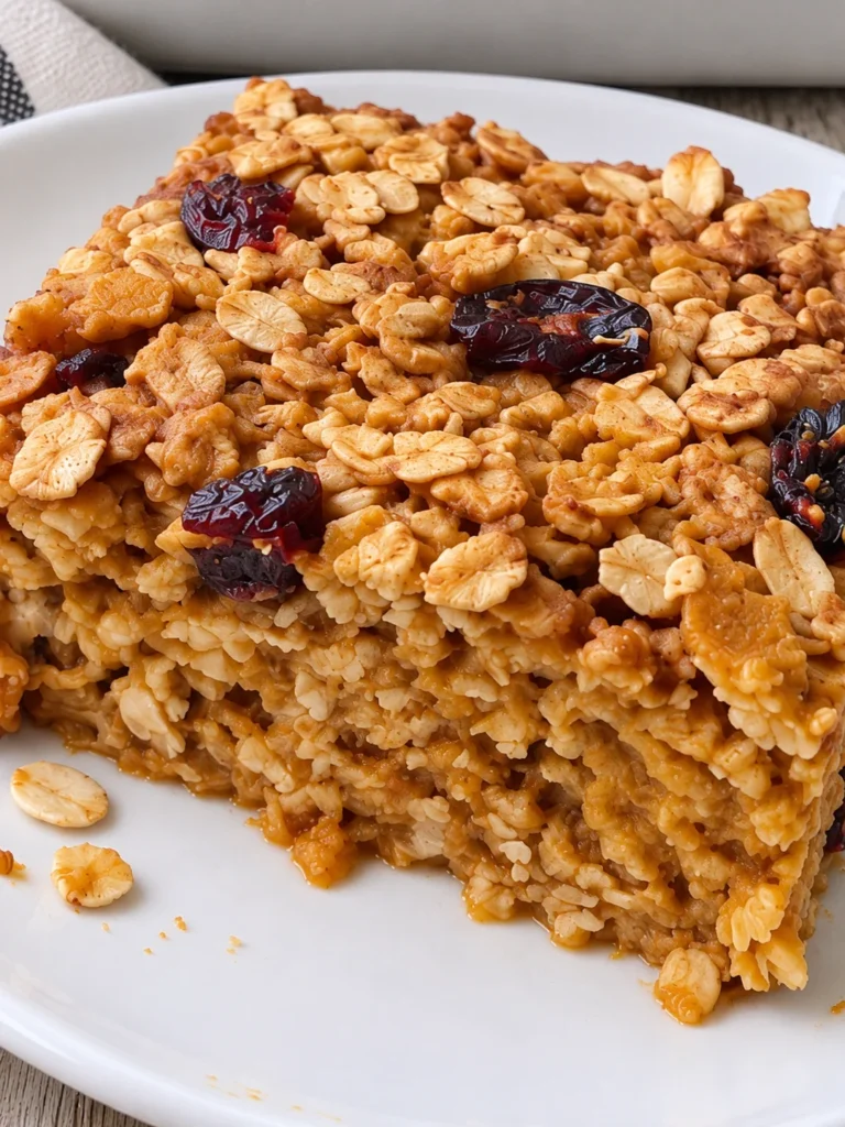 Pumpkin Baked Oatmeal from Lancaster County, Pennsylvania Dutch Style close up