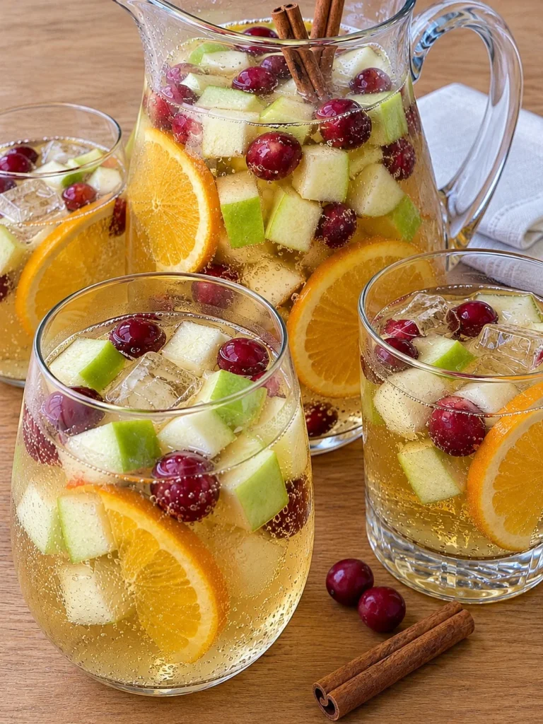 Apple Cider Sangria (Sangría de Sidra de Manzana), New England Orchard Style from the side