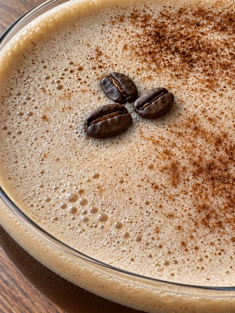 Pumpkin Espresso Martini with Spiced Brown Sugar Syrup close up
