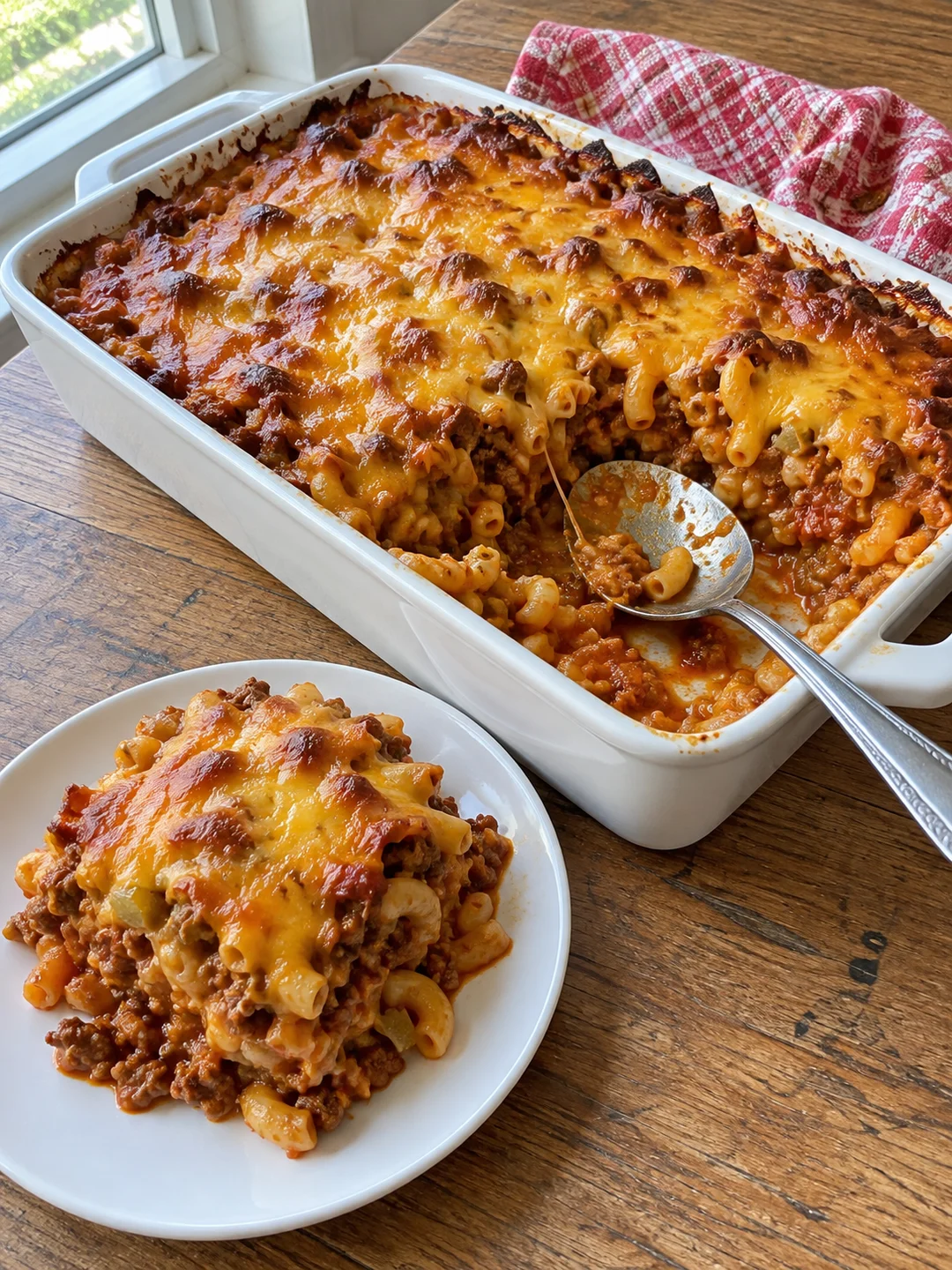 Midwest Cheeseburger Casserole with Sharp Cheddar and Dill Pickle Relish