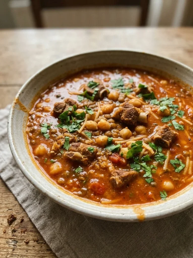 Moroccan Harira Soup, the Fassi Way (Harira الحريرة) from the side