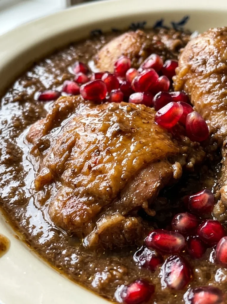 Persian Fesenjan (Khoresh-e Fesenjān) from Gilan close up