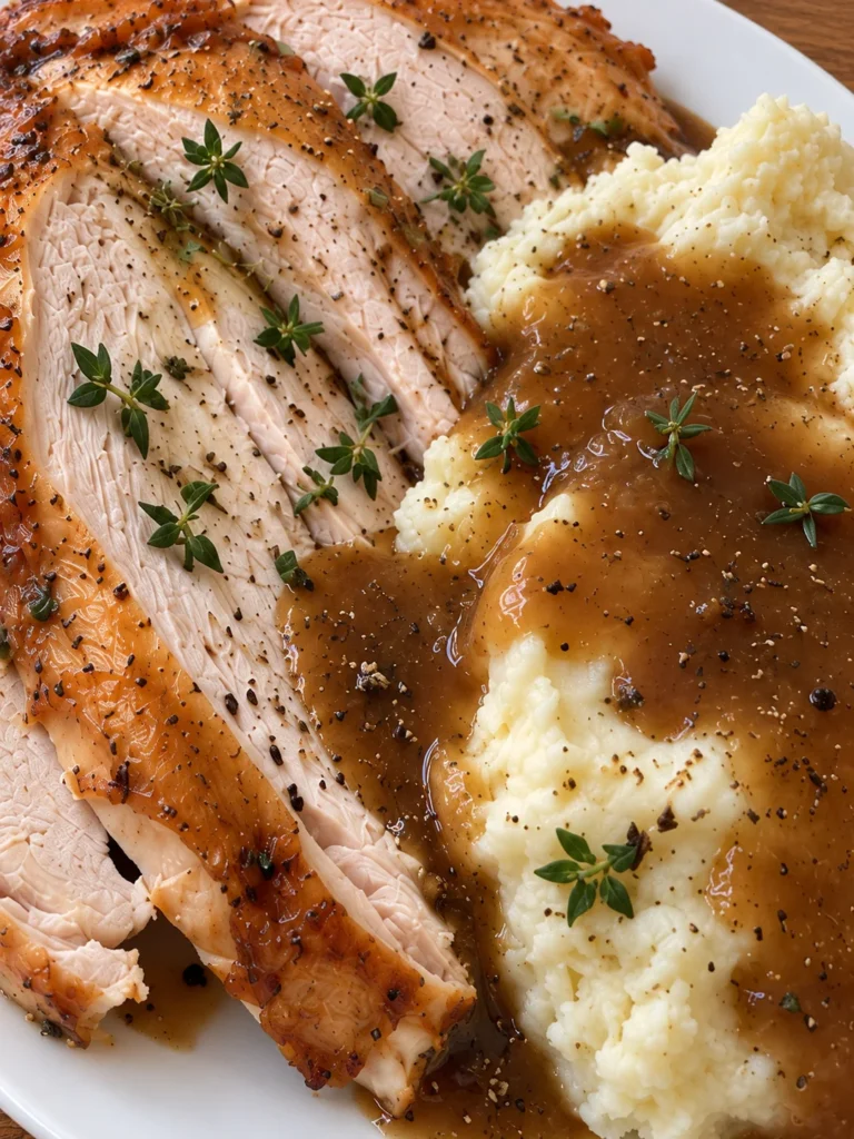Make-Ahead Turkey Gravy from Roasted Turkey Wings, the New England Thanksgiving Way close up