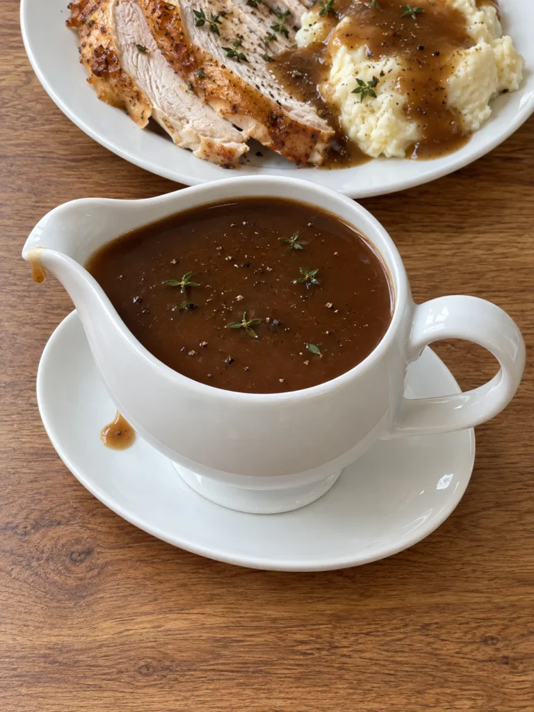 Make-Ahead Turkey Gravy from Roasted Turkey Wings, the New England Thanksgiving Way