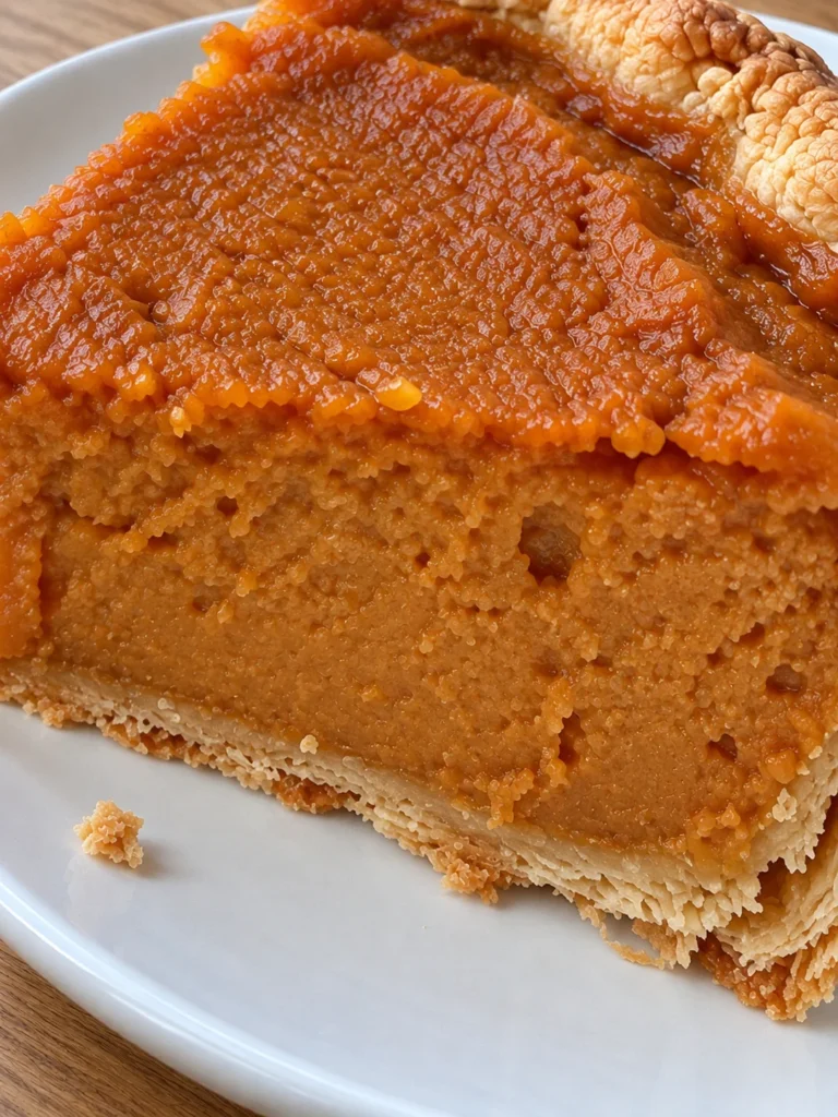 Southern Sweet Potato Pie with Roasted Sweet Potatoes and Warm Spices close up