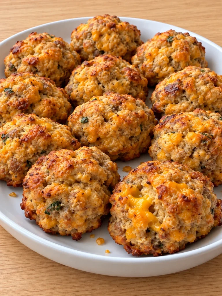 Southern Sausage Balls, the Carolina Christmas-Morning Way (Sausage-Cheese Balls) from the side