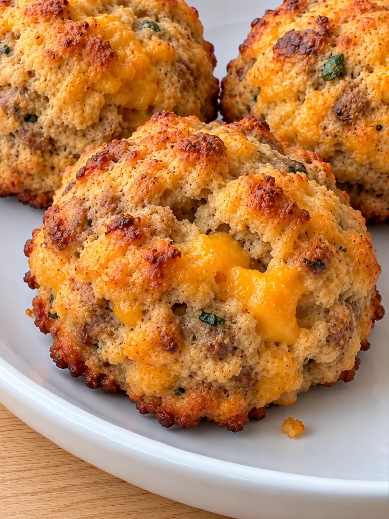 Southern Sausage Balls, the Carolina Christmas-Morning Way (Sausage-Cheese Balls) close up